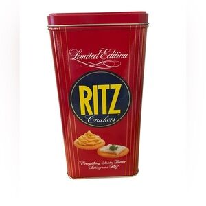 1986 Vintage Ritz Crackers Limited Edition Tin Nabisco Red Kitchen Canister